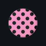 Black polka dots på rosa magnet<br><div class="desc">Black polka dots på rosa</div>