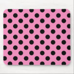 Black polka dots på rosa musmatta<br><div class="desc">Black polka dots på rosa</div>