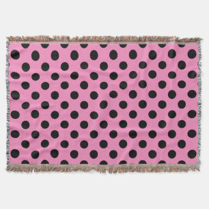 Black polka dots på rosa mysfilt