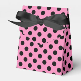 Black polka dots på rosa presentaskar