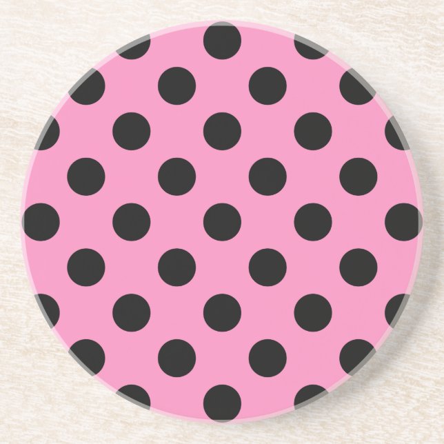 Black polka dots på rosa underlägg sandsten (Framsidan)
