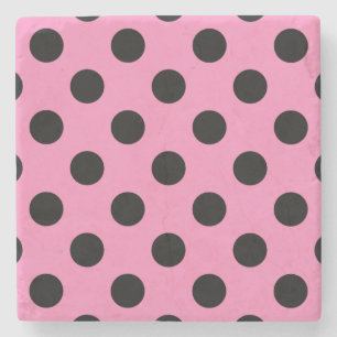 Black polka dots på rosa underlägg sten