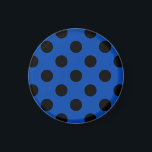Black polka dots på royal blue magnet<br><div class="desc">Black polka dots på royal blue</div>