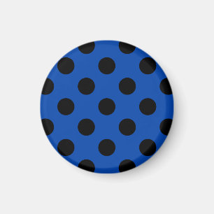 Black polka dots på royal blue magnet