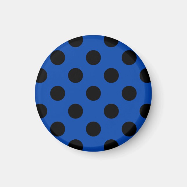 Black polka dots på royal blue magnet (Framsidan)