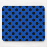 Black polka dots på royal blue musmatta<br><div class="desc">Black polka dots på royal blue</div>