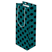 Black polka dots på teal