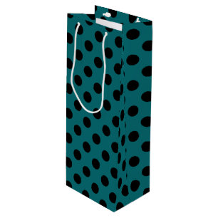 Black polka dots på teal