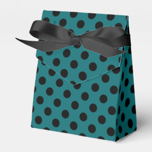 Black polka dots på teal presentaskar