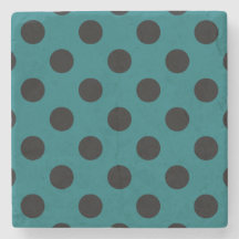 Black polka dots på teal