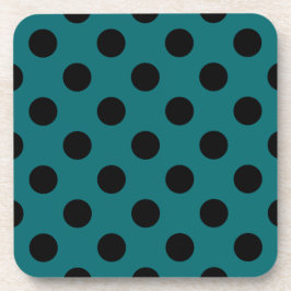 Black polka dots på teal underlägg