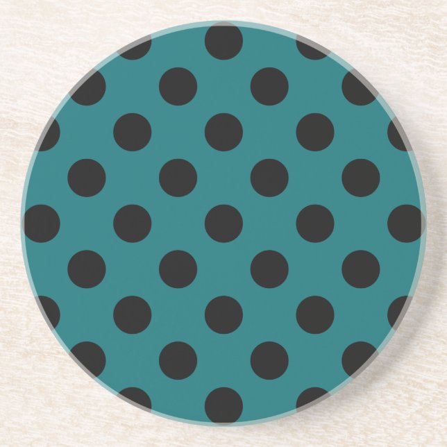 Black polka dots på teal underlägg (Framsidan)
