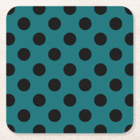 Black polka dots på teal