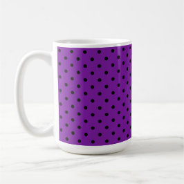 Black Polka dots på Violet Lila Kaffemugg