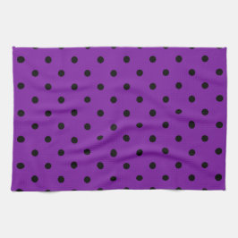 Black Polka dots på Violet Lila Kökshandduk