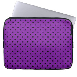 Black Polka dots på Violet Lila Laptop Fodral
