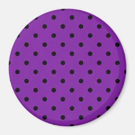 Black Polka dots på Violet Lila Magnet