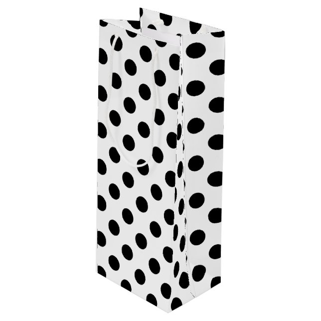 Black polka dots på vit (Framsidan Vinklad)