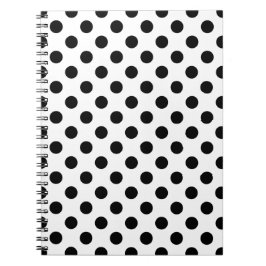 Black polka dots på vit anteckningsbok med spiral