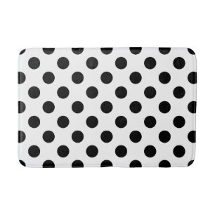 Black polka dots på vit badrumsmatta