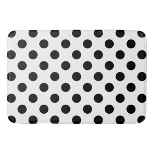 Black polka dots på vit badrumsmatta