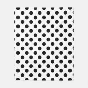 Black polka dots på vit fleecefilt
