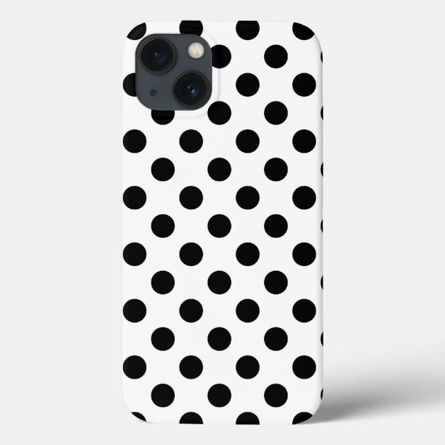Black polka dots på vit Fodral-Mate iphone case (Baksida)
