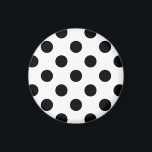 Black polka dots på vit magnet<br><div class="desc">Black polka dots på vit</div>