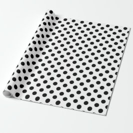 Black polka dots på vit presentpapper