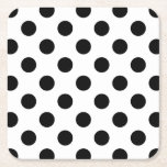 Black polka dots på vit underlägg papper kvadrat<br><div class="desc">Black polka dots på vit</div>