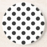 Black polka dots på vit underlägg sandsten<br><div class="desc">Black polka dots på vit</div>