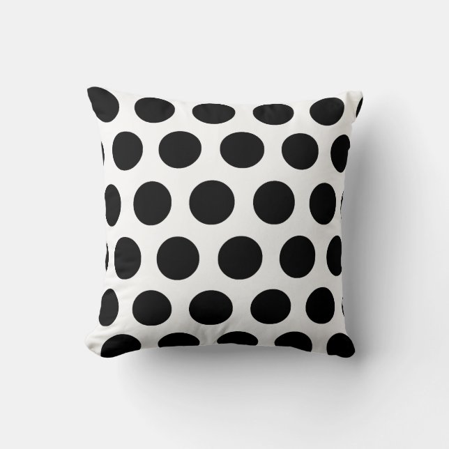 Black Polka dots Pillow Kudde (Framsida)