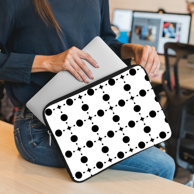Black Polka dots, Polka Dot Mönster, Dit, Dit, Doc Laptop Fodral (Skapare uppladdad)