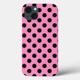 Black polka dots vid rosa Fodral-Mate iphone case