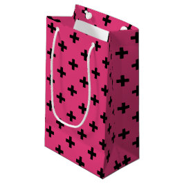 Black polka kor på fuchsia