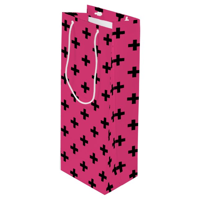Black polka kor på fuchsia (Framsidan Vinklad)