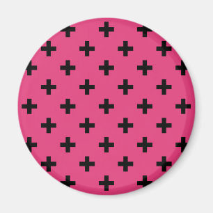 Black polka kor på fuchsia magnet
