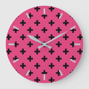 Black polka kor på fuchsia stor klocka