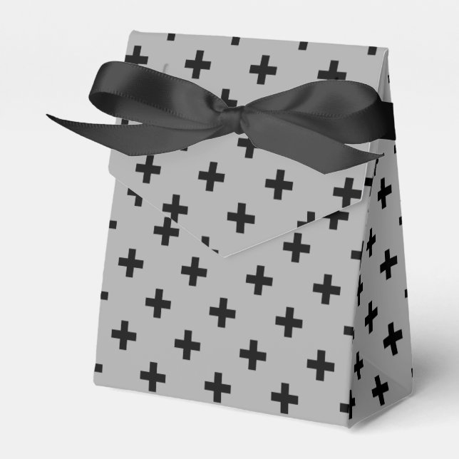 Black polka kor på grått presentaskar (Framsidan Sidan)