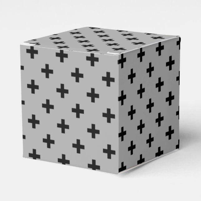 Black polka kor på grått presentaskar (Framsidan Sidan)