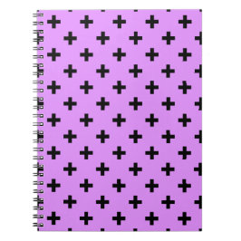 Black polka kor på lilac anteckningsbok