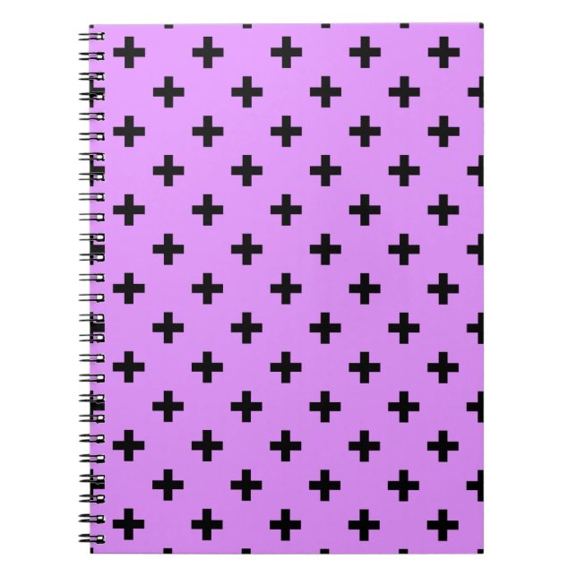 Black polka kor på lilac anteckningsbok (Framsidan)
