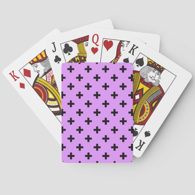 Black polka kor på lilac casinokort (Baksidan)