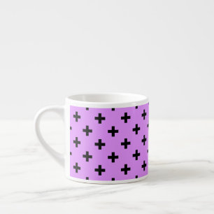 Black polka kor på lilac espressomugg