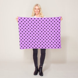 Black polka kor på lilac fleecefilt