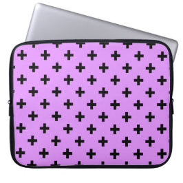 Black polka kor på lilac laptop fodral