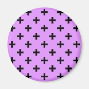 Black polka kor på lilac magnet