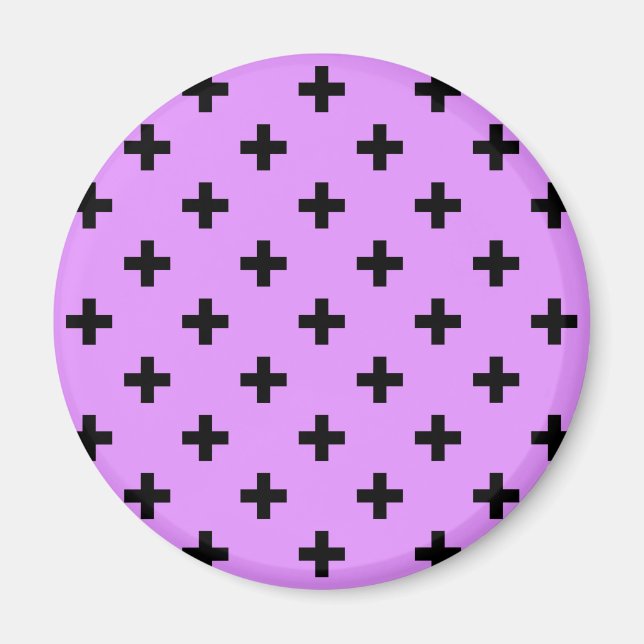 Black polka kor på lilac magnet (Framsidan)