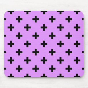 Black polka kor på lilac musmatta