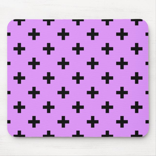 Black polka kor på lilac musmatta (Framsidan)